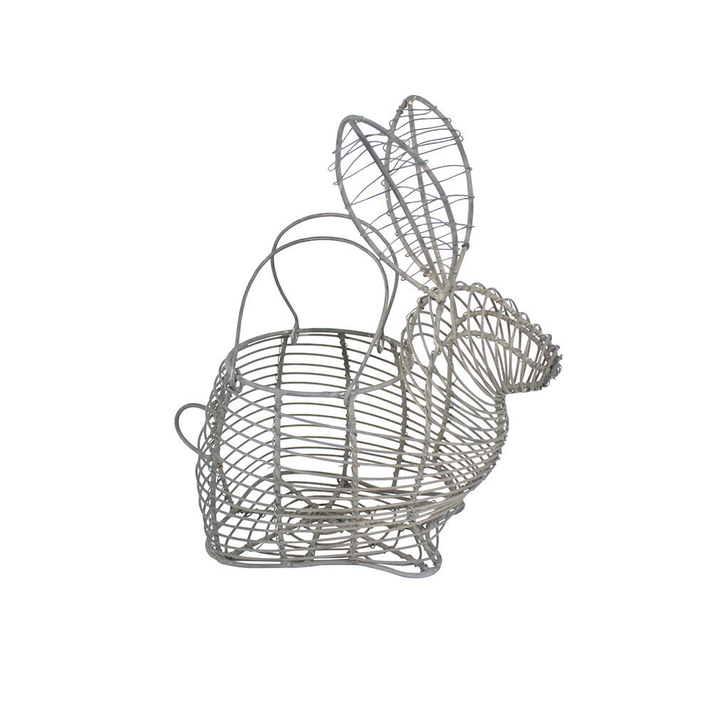 Draht Korb Bunny, grau 