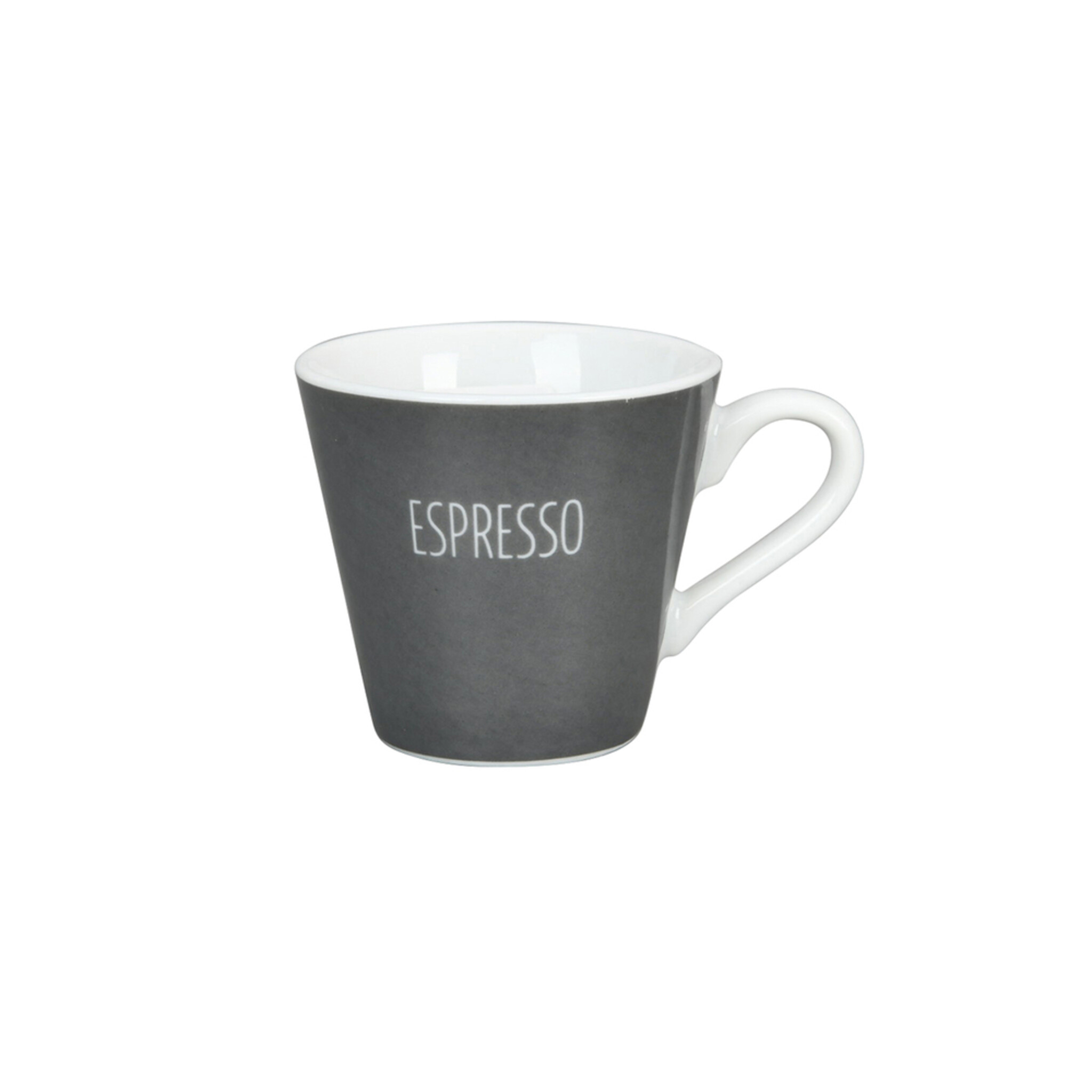 Espresso Tasse mit Espresso Aufschrift, charcoal 