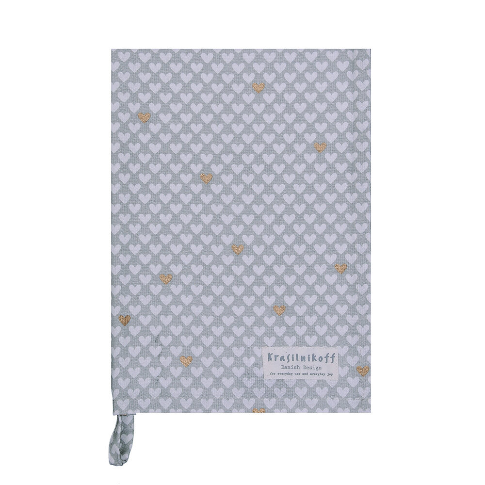 Geschirrhandtuch Happy Hearts, grau