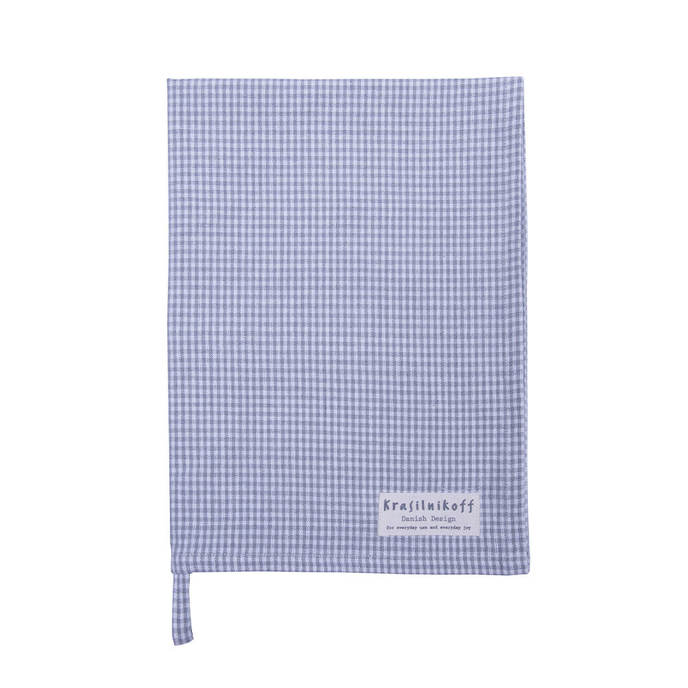 Geschirrhandtuch kleinkariert aus Baumwolle, dusty blue 