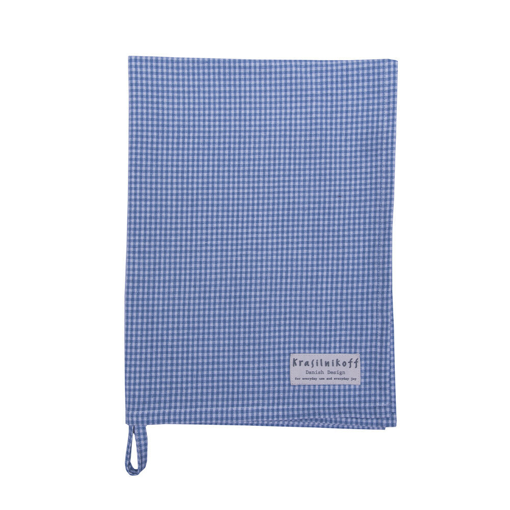 Geschirrhandtuch kleinkariert aus Baumwolle, thunder blue 