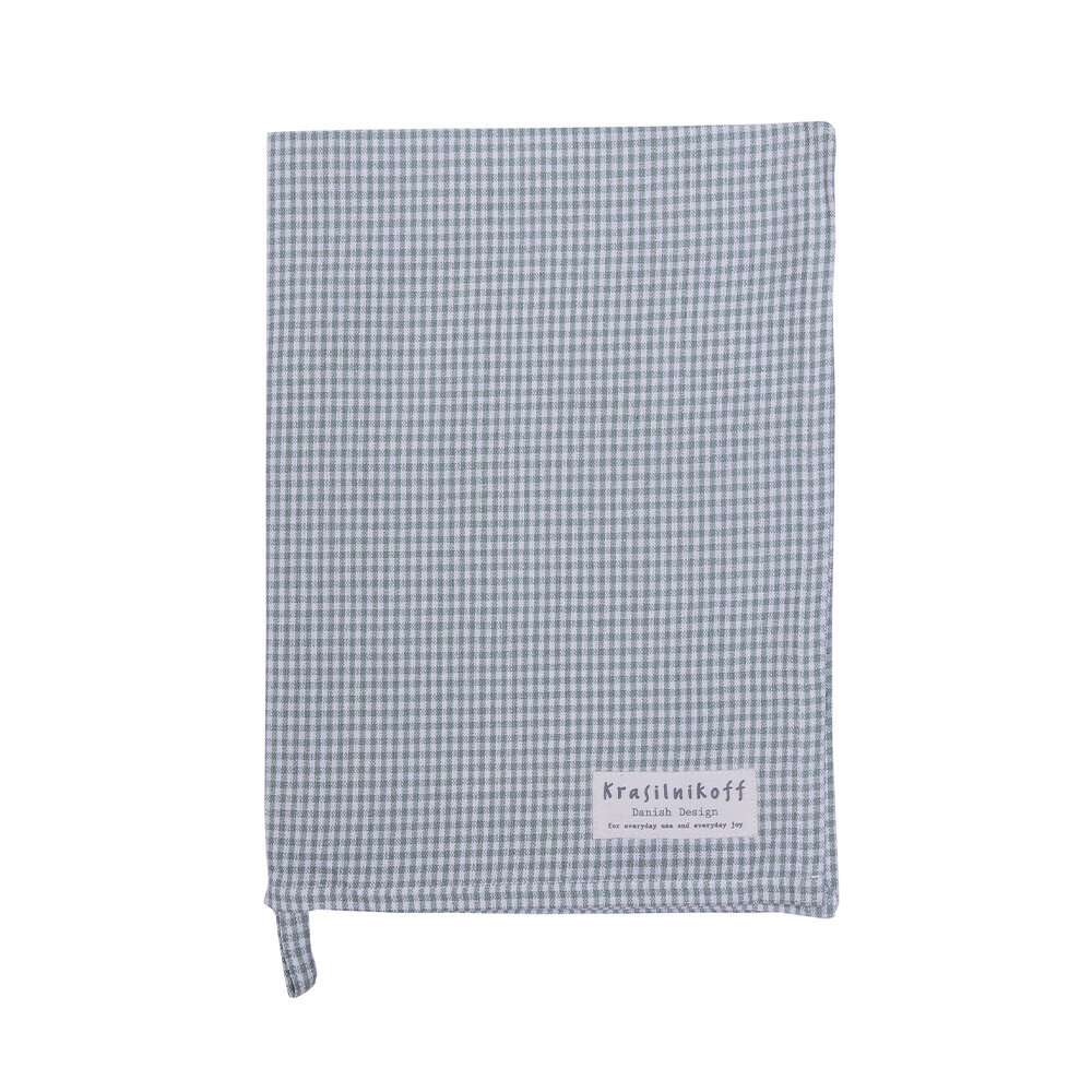 Geschirrhandtuch kleinkariert aus Baumwolle, dusty green 