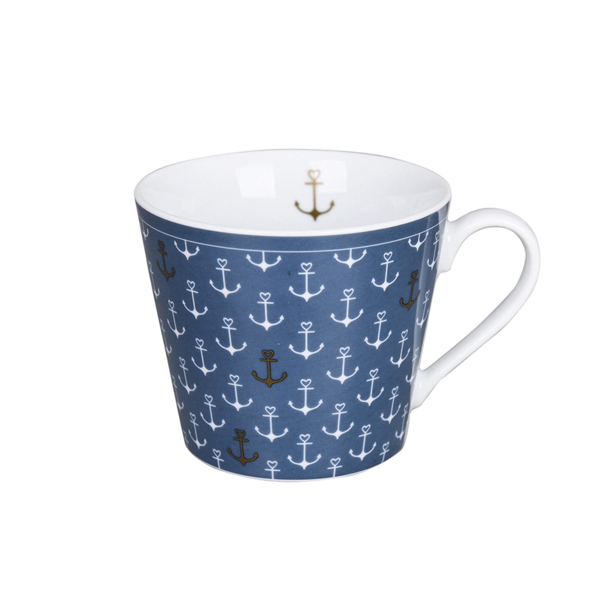 Happy Cup, Anchor allover, dunkelblau 