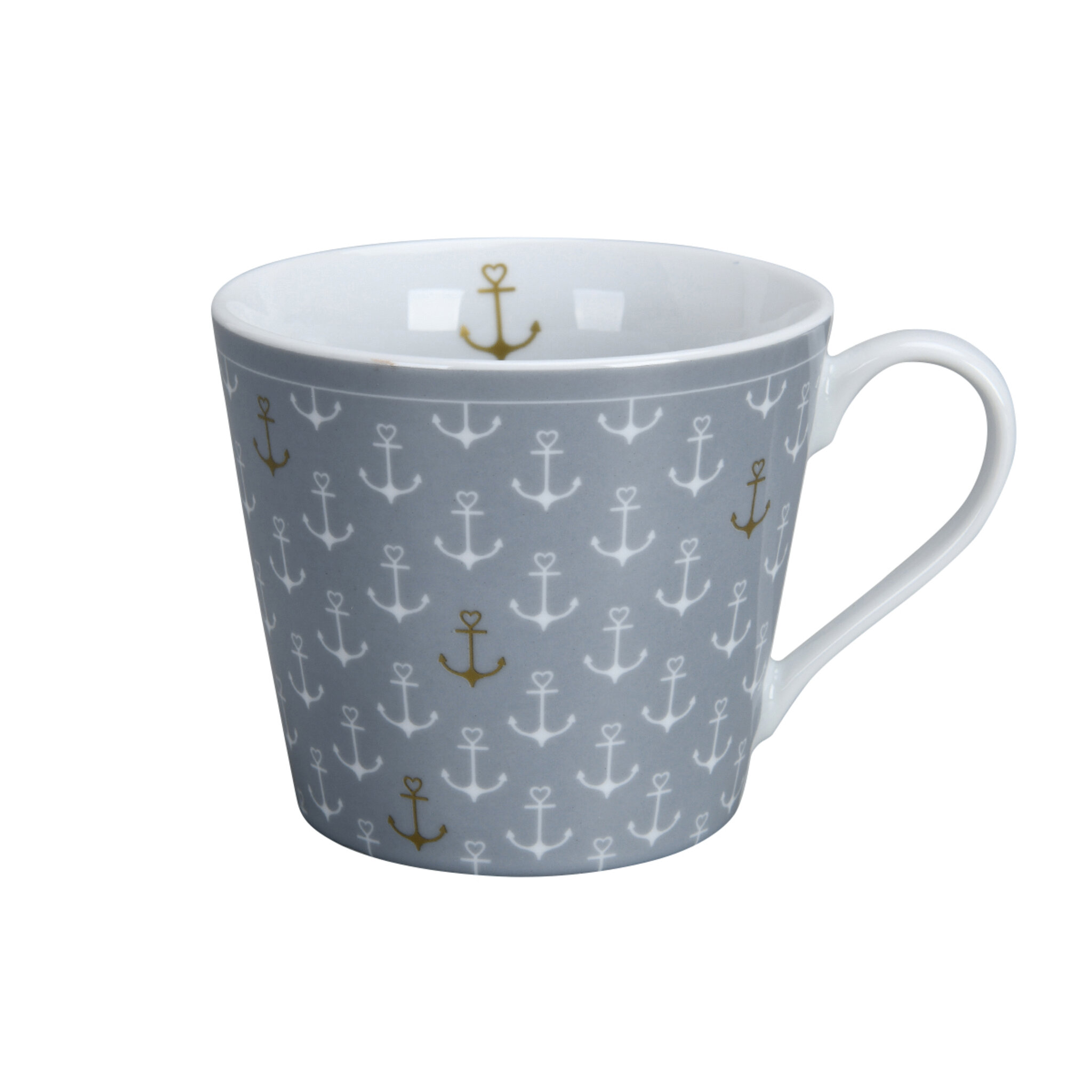 Happy Cup, Anchor allover, grau 