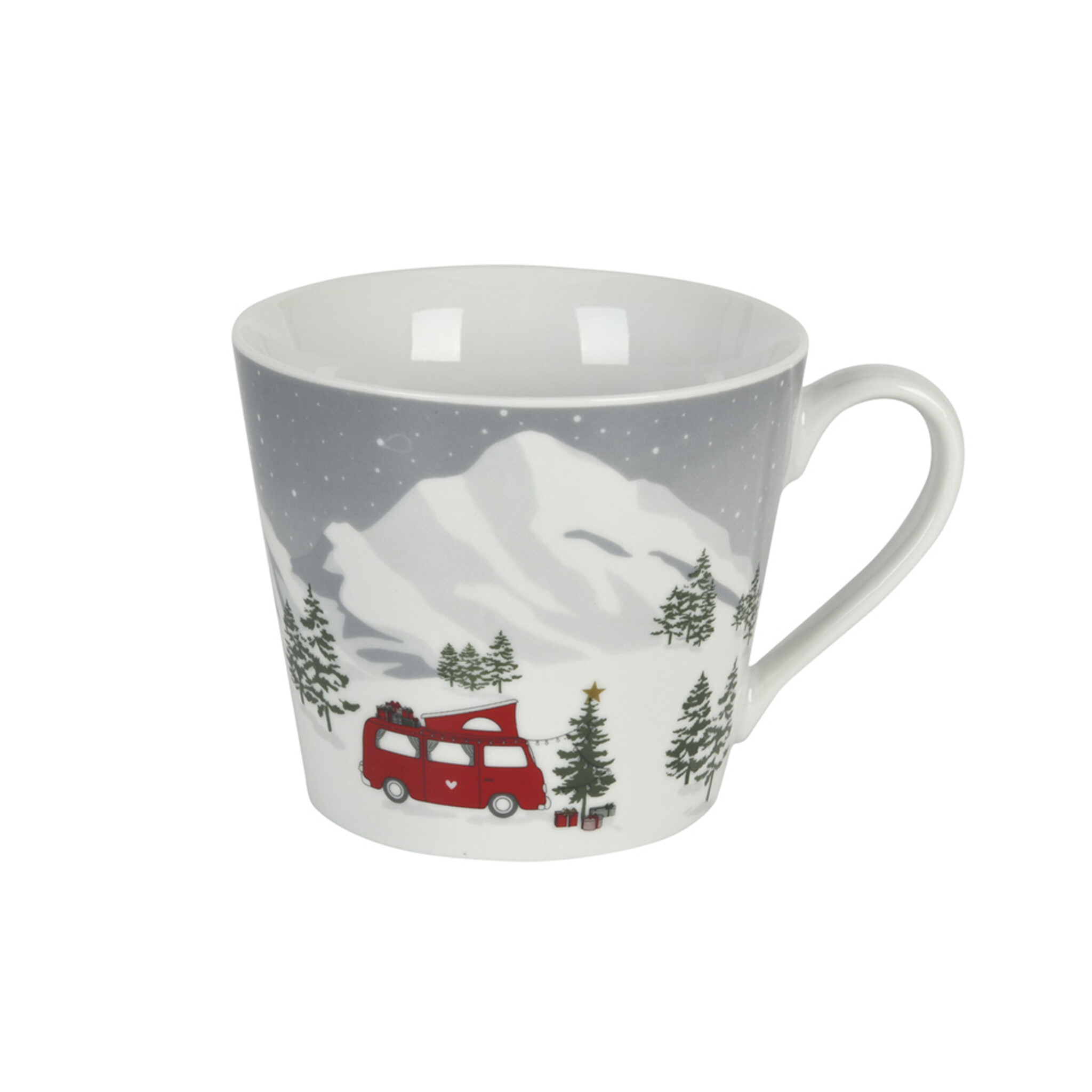 Happy Cup, Camper in the snow, grau 