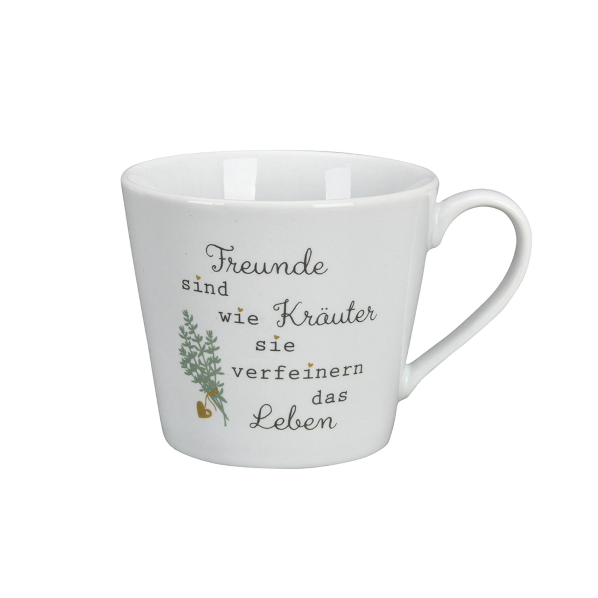 Happy Cup, Freunde sind wie Kräuter, weiss 