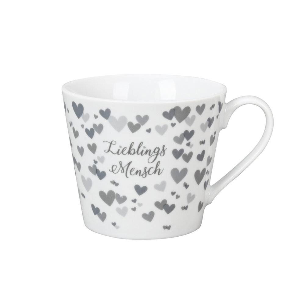 Happy Cup Lieblings Mensch, grau, weiss 