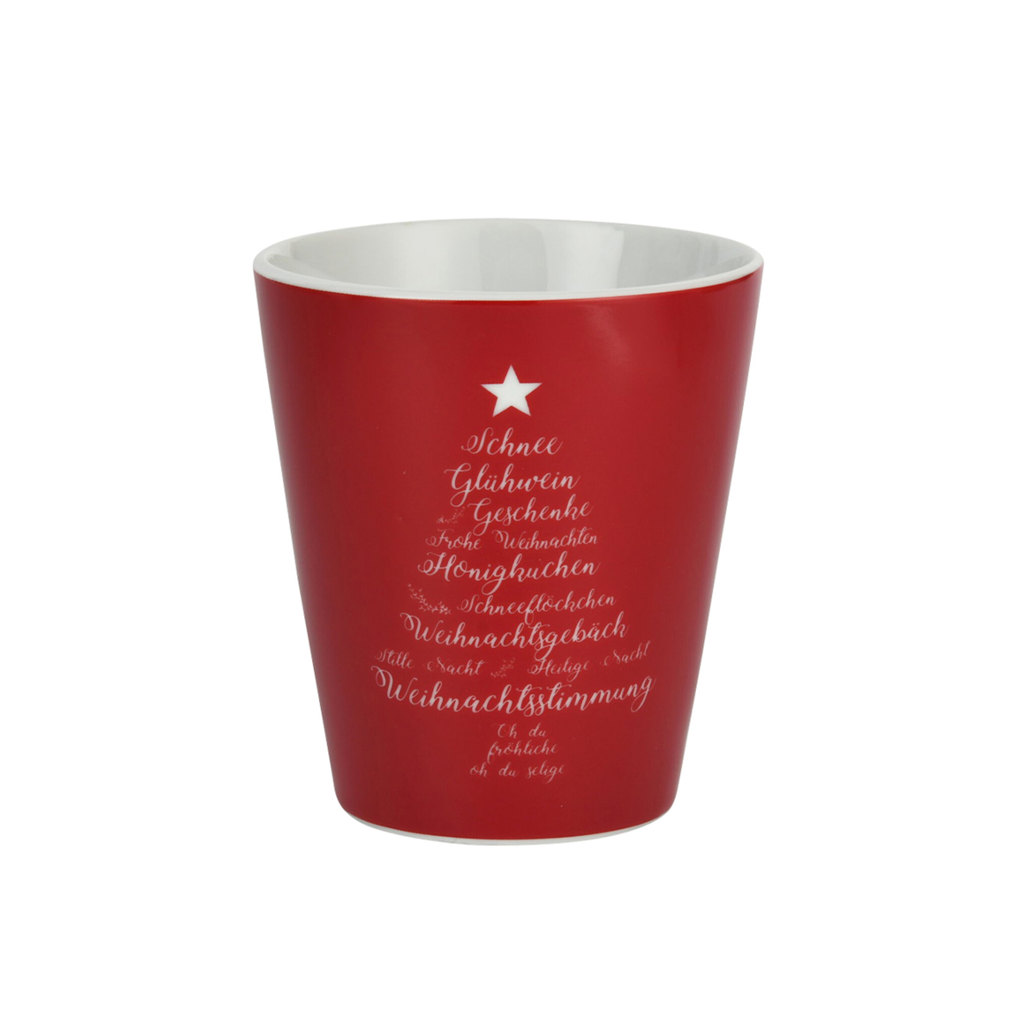 Happy Mug Becher Christmas Words, rot
