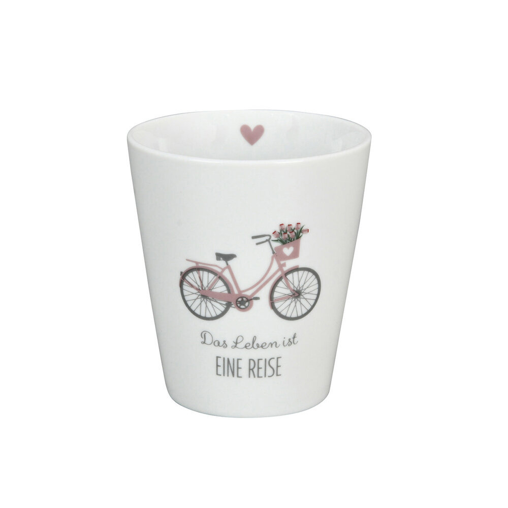 Happy Mug Becher, Das Leben ist eine Reise, weiss 