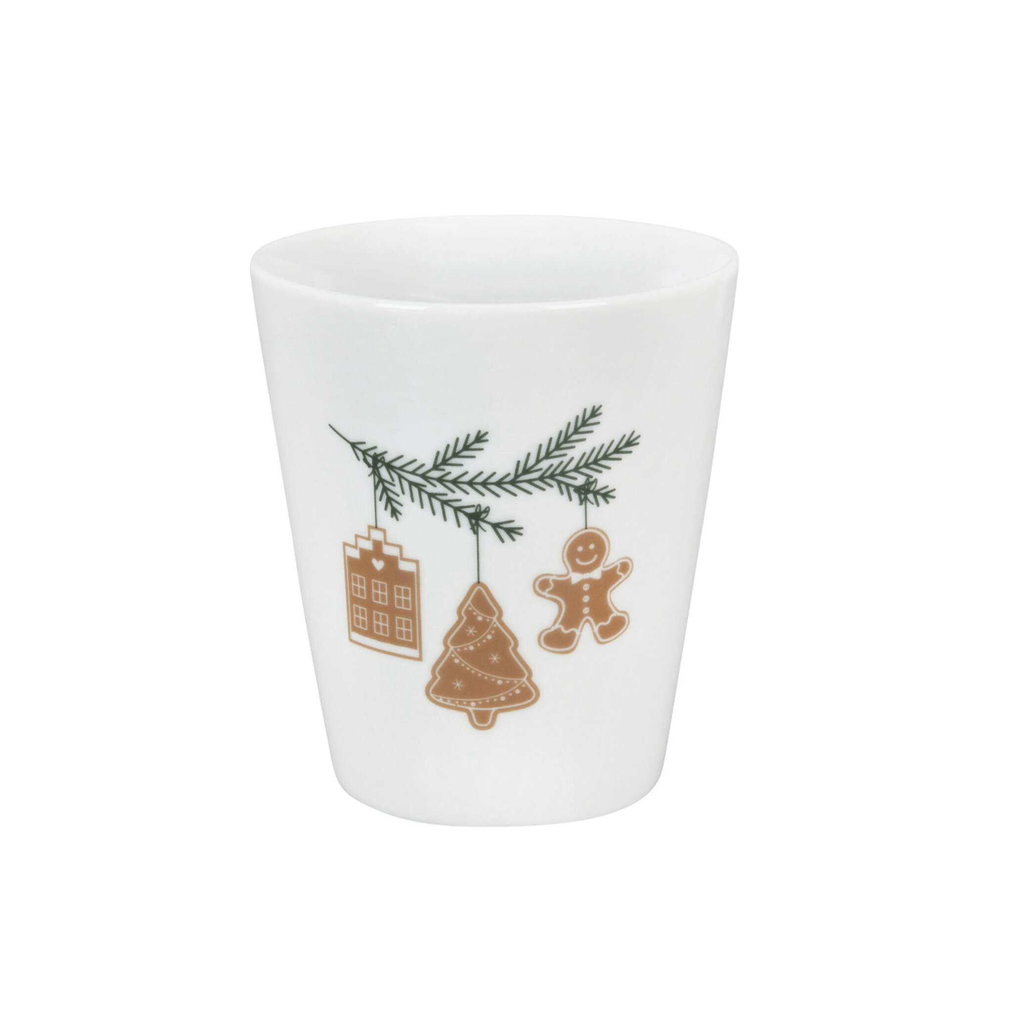 Happy Mug Becher Gingerbread, weiss