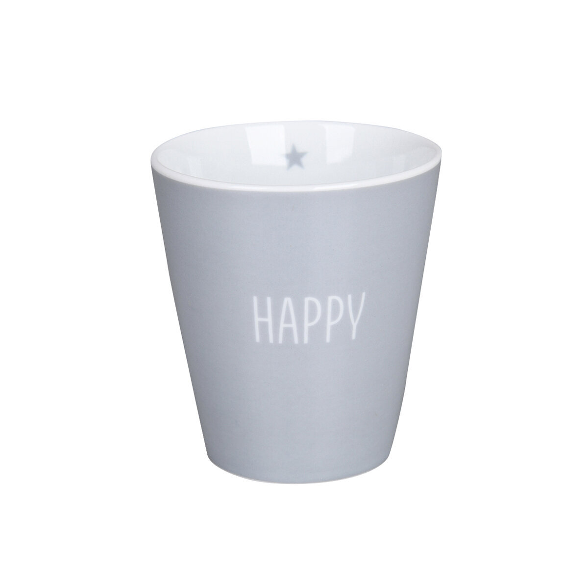 Happy Mug Becher Happy, grau