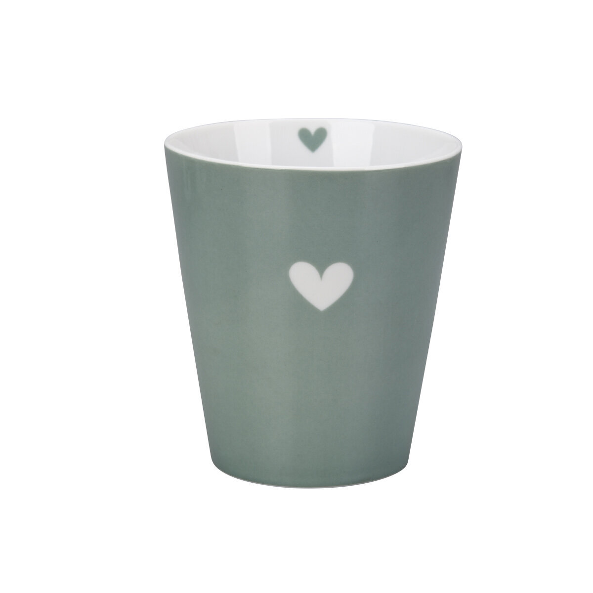 Happy Mug Colourful Heart, dusty green 