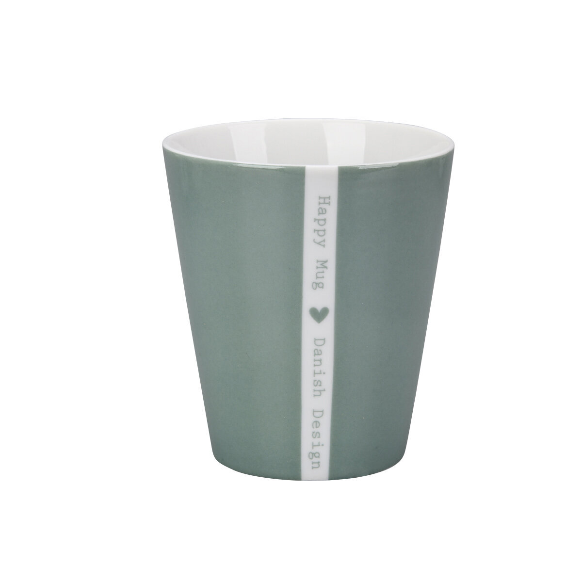 Happy Mug Colourful Heart, dusty green 