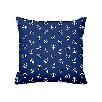 Krasilnikoff Kissenbezug Anchor all over, blau 