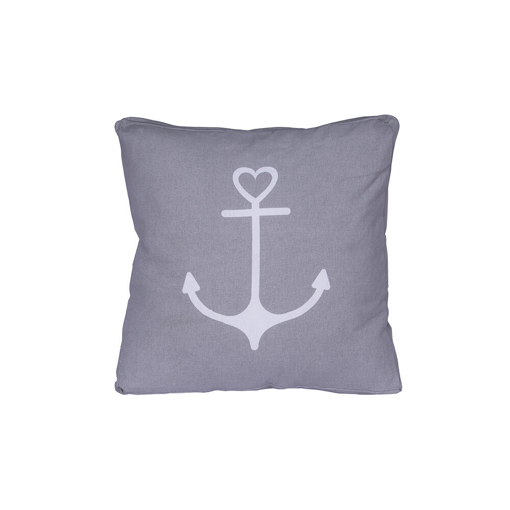 Kissenbezug Anchor mit Ankermotiv, grau 