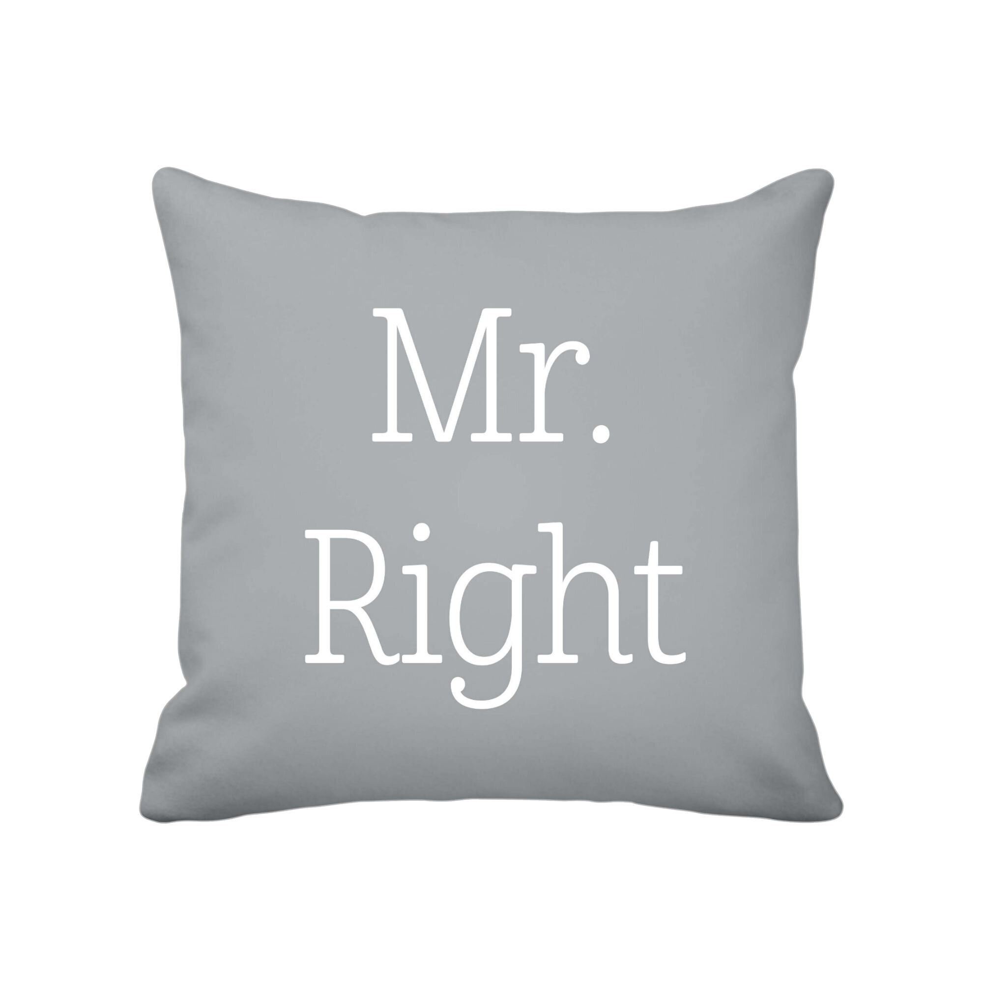 Kissenbezug Mr. Right, grau 
