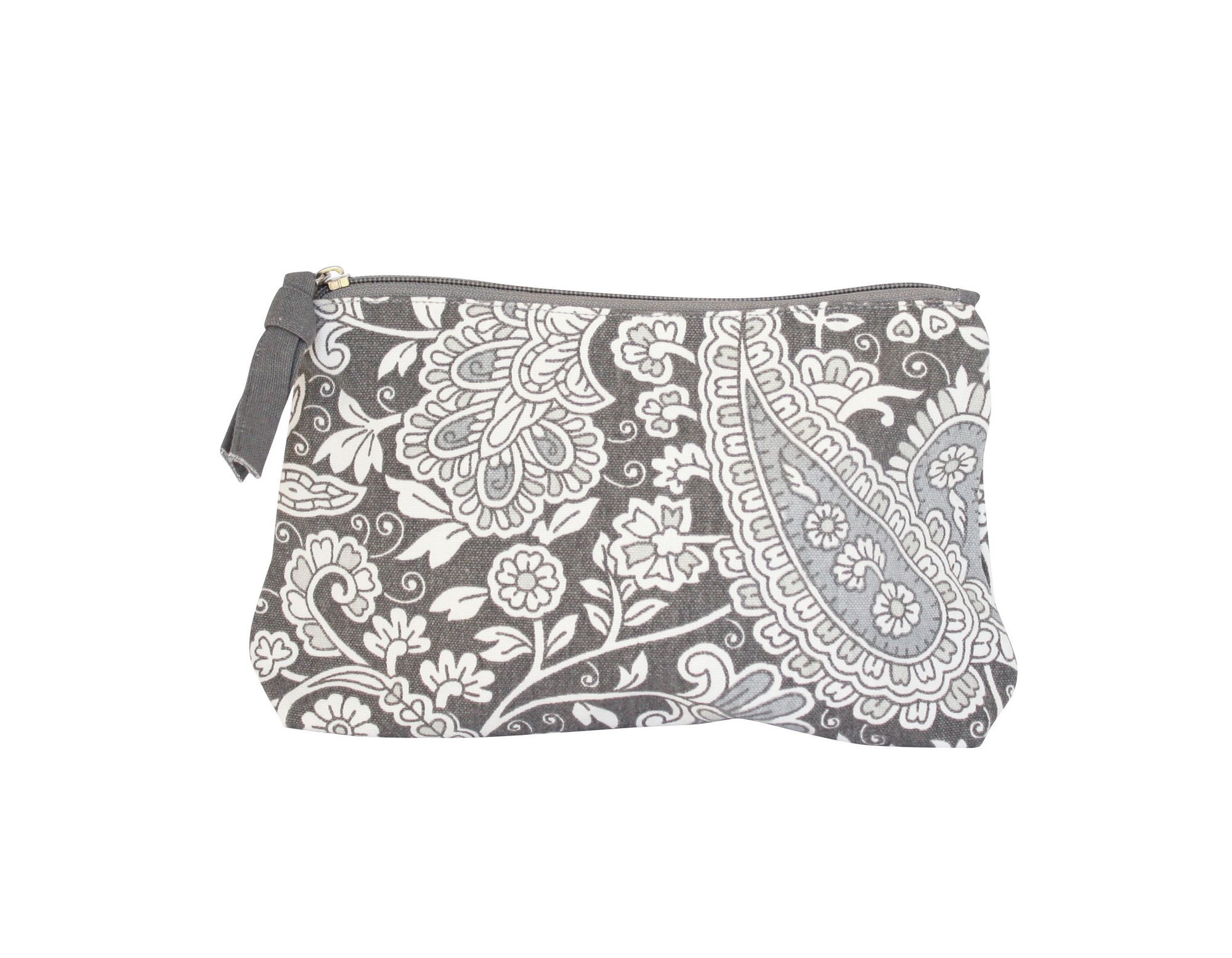 Krasilnikoff Kosmetiktasche Paisley, dunkelgrau 