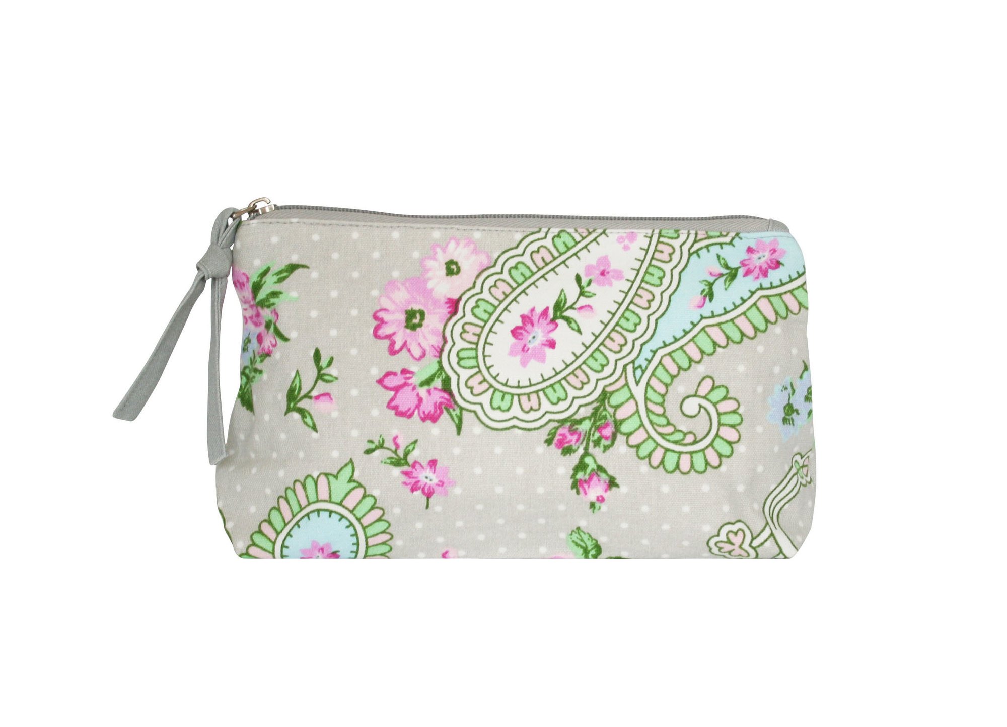 Krasilnikoff Kosmetiktasche Paisley, grau 