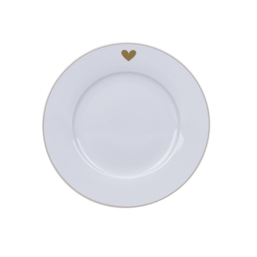Kuchenteller Heart of Gold, weiss 