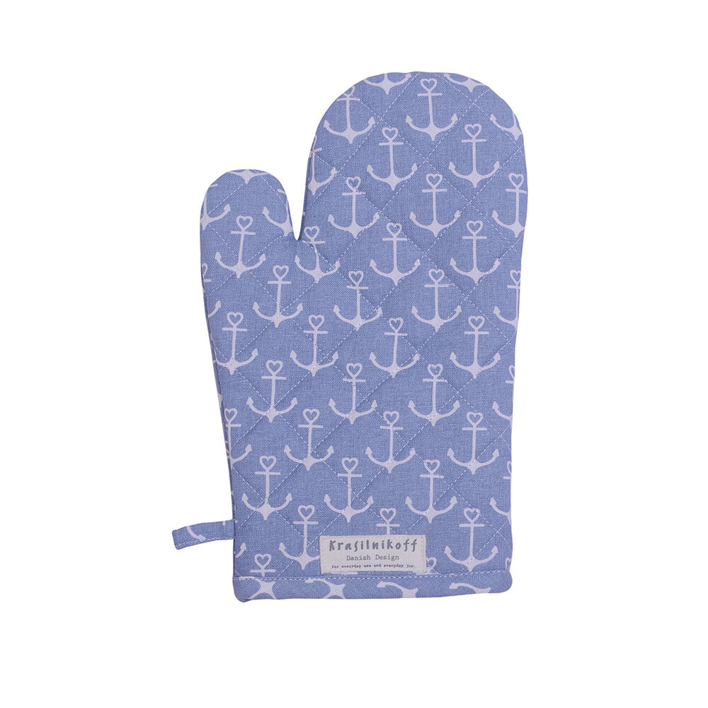 Ofenhandschuh Anchor mit Ankermotiv, dusty blue