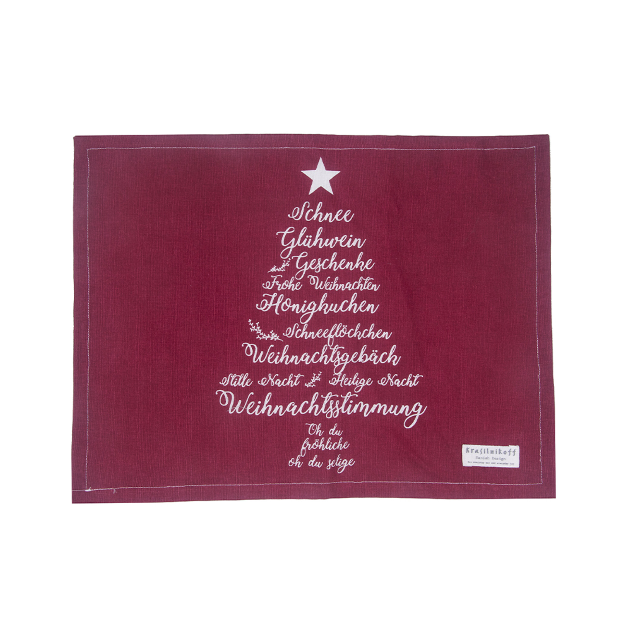 Platzmatte, Tischset Christmas Words, rot 