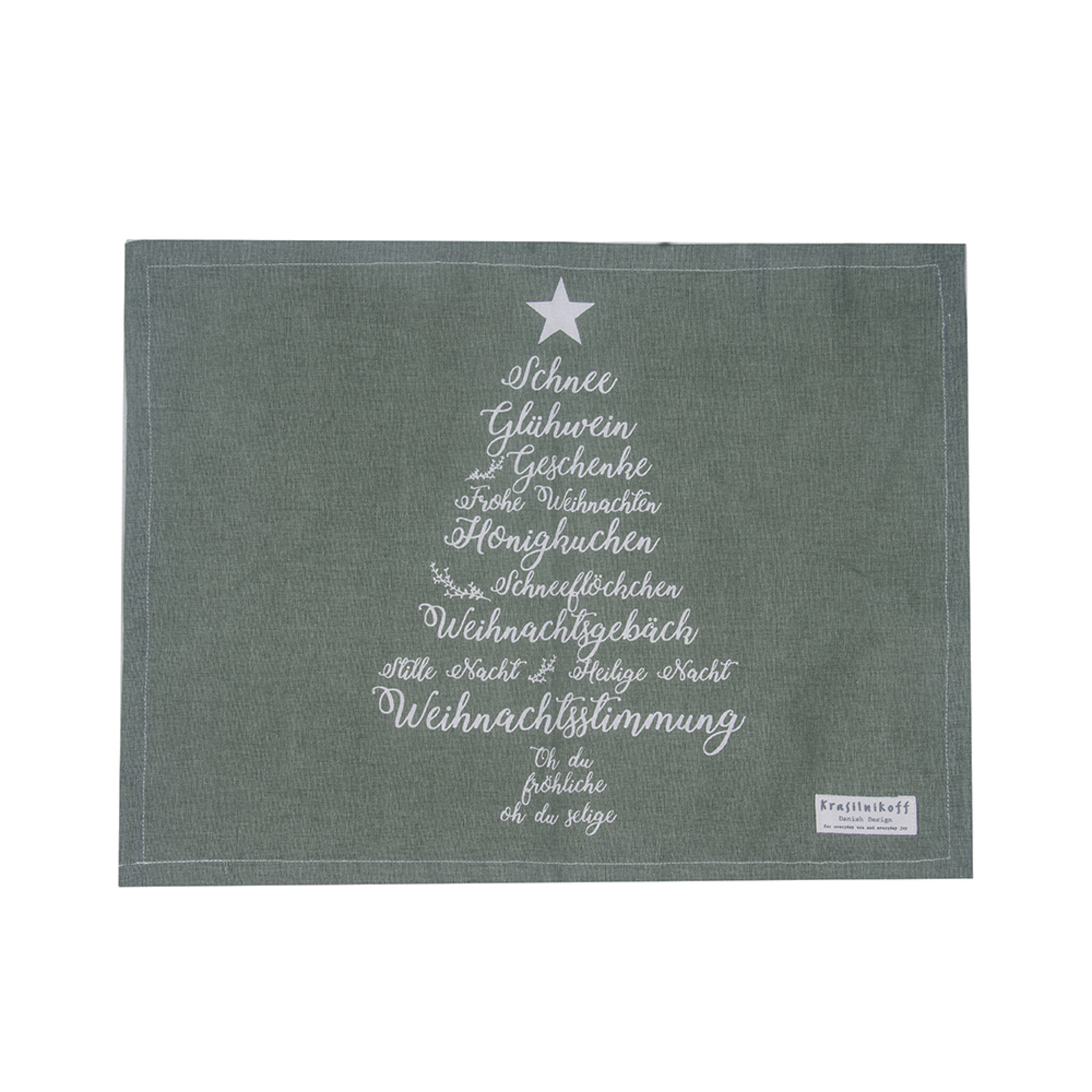 Platzmatte, Tischset Christmas Words, olive 