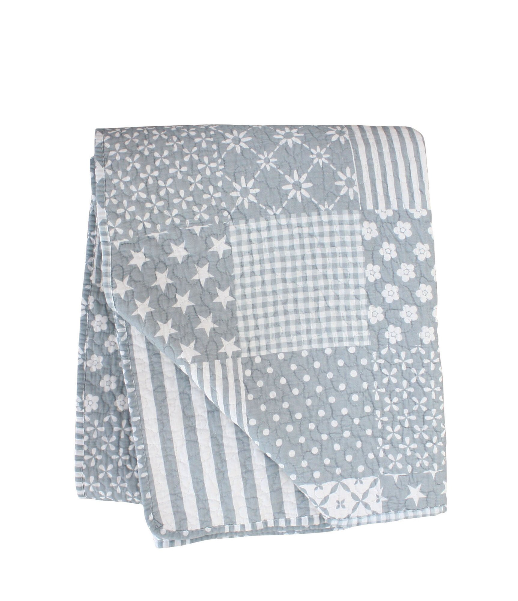 Quilt Patchwork, grau