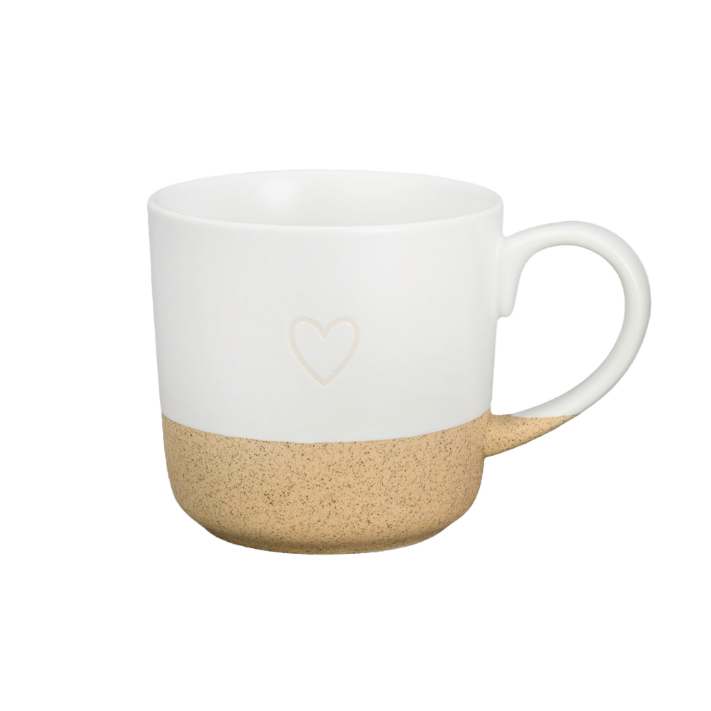 Stoneware Cup, Becher mit Henkel, weiss 