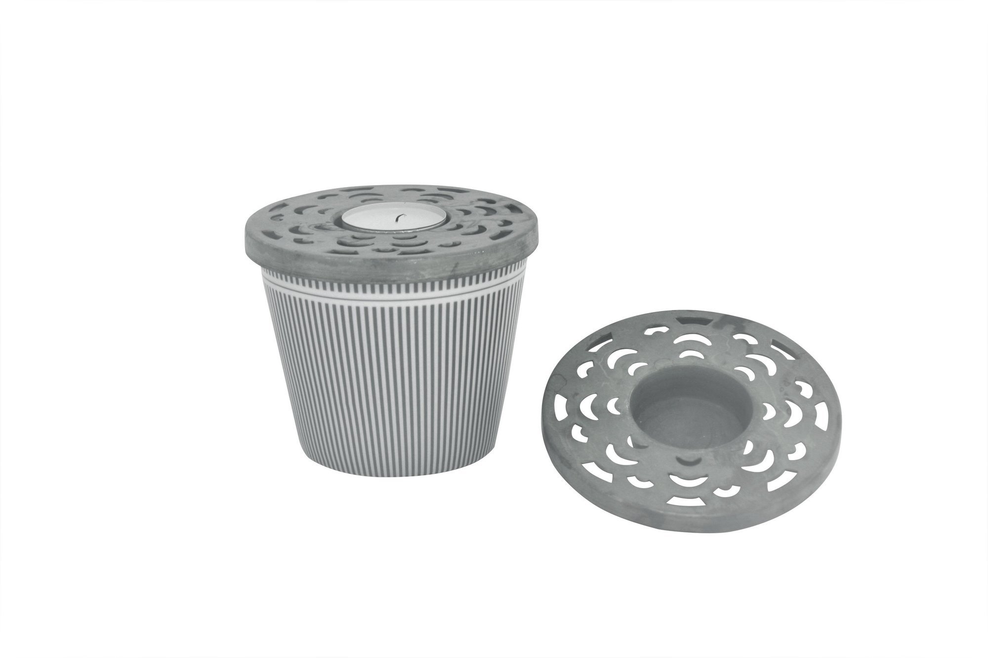 Teelicht Deckel aus Zink, grau Ø10 x 3 cm, Happy Cup und Happy Tumbler