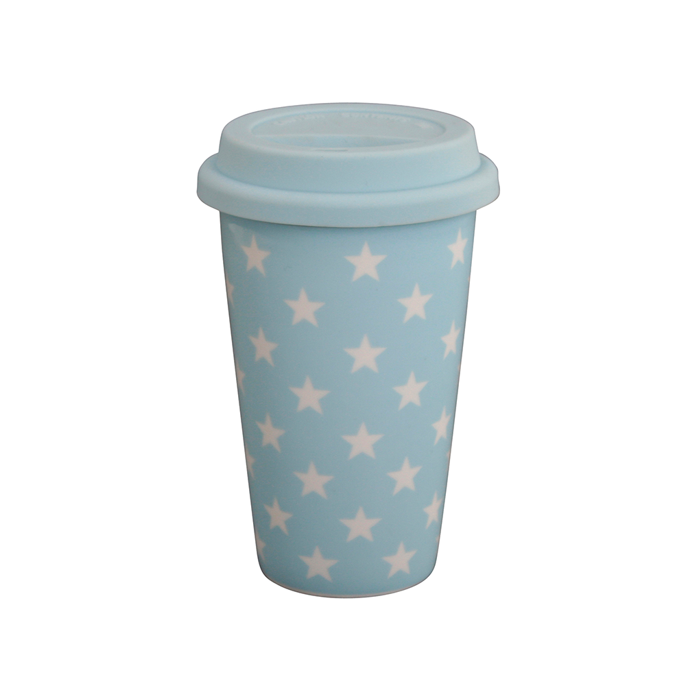Thermobecher Travel Mug Stars, blau 