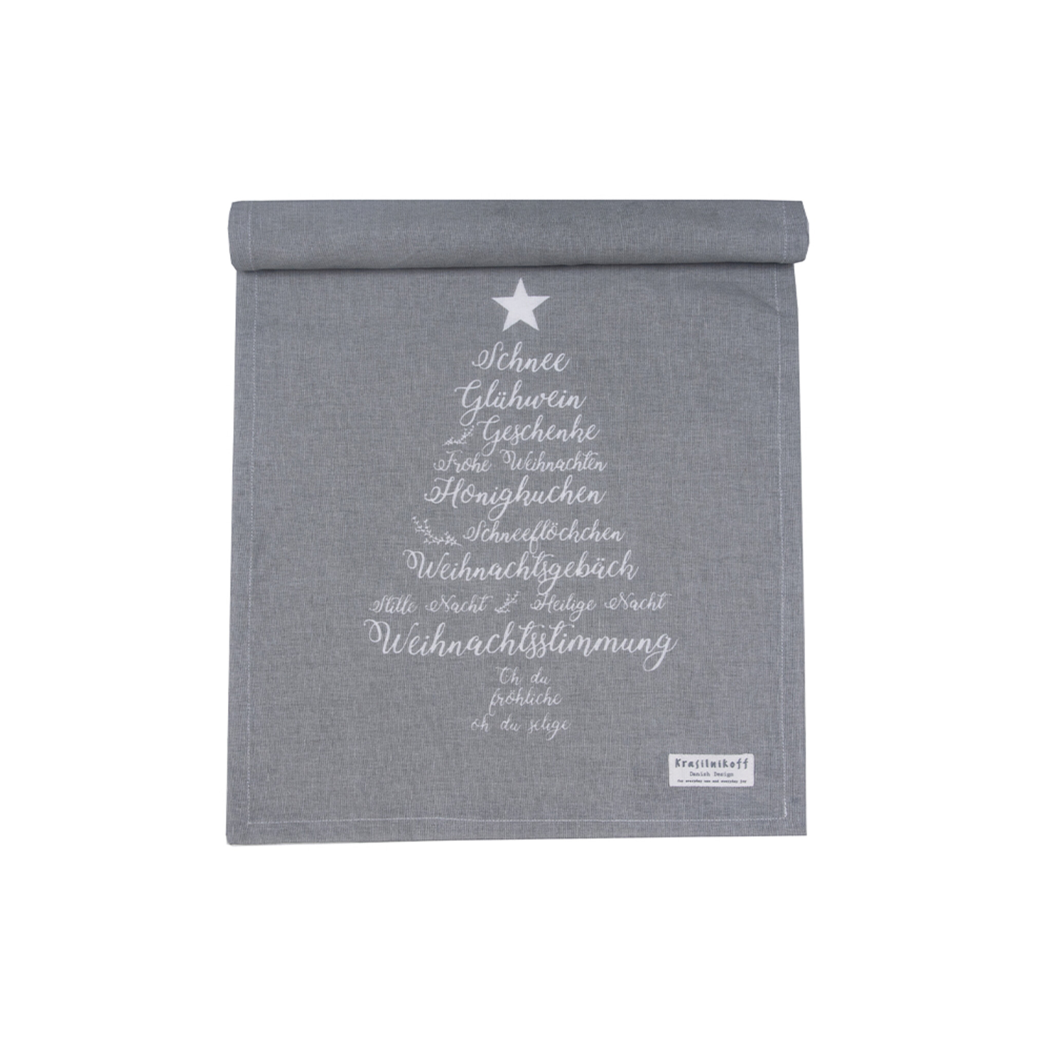 Tischläufer Christmas Words, grau 