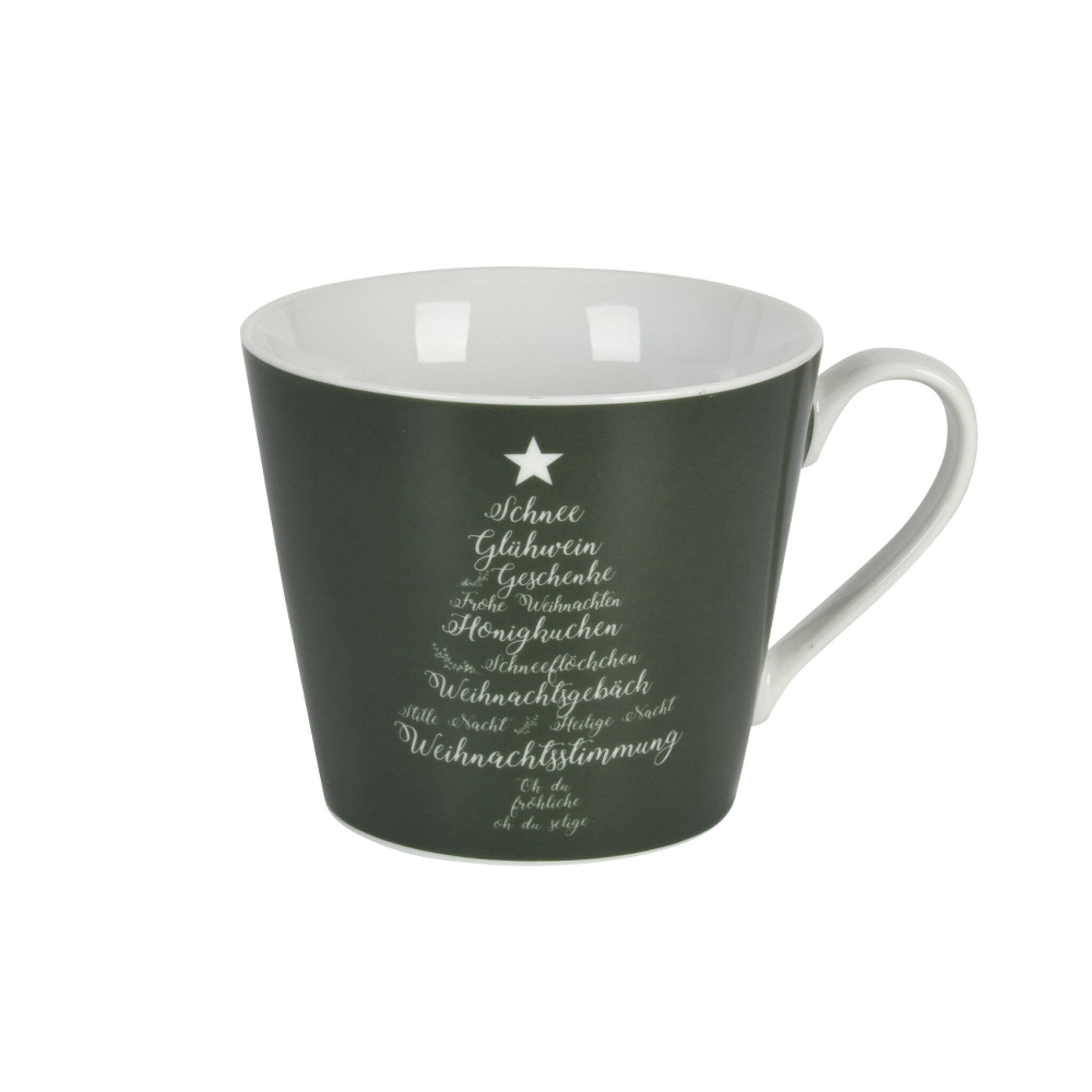 Weihnachtliche Happy Cup Tasse Christmas Words, grün 