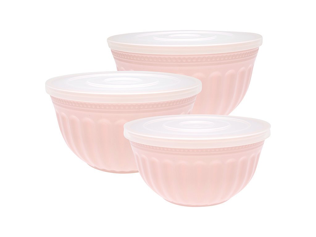 Schüssel 3er Set Alice aus Kunststoff, rosa 