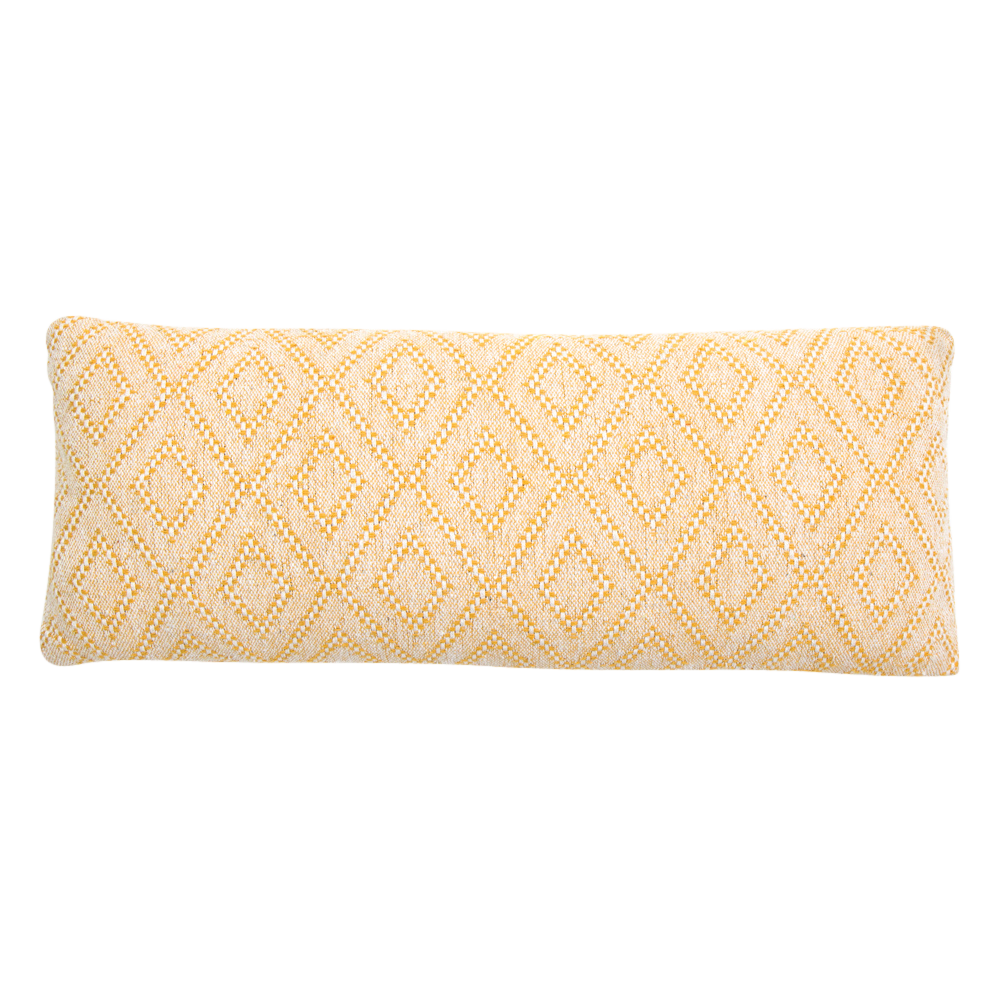 Längliches Kissen mit Harlekinmuster, gelb 