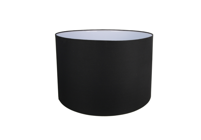 Lampenschirm rund Leinen, schwarz ø25x18