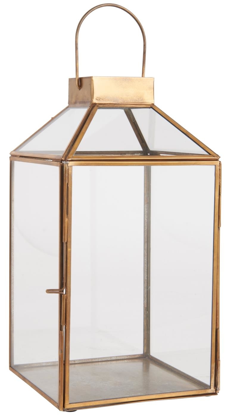 Laterne Norr schräg Glastop, gold 16 x 16 x 30,5 cm