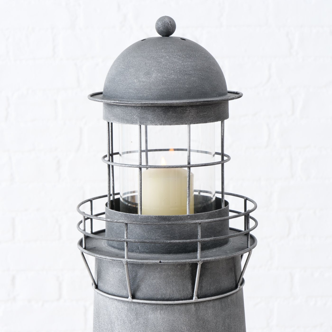 Leuchtturm Laterne Sylt 2er, grau 