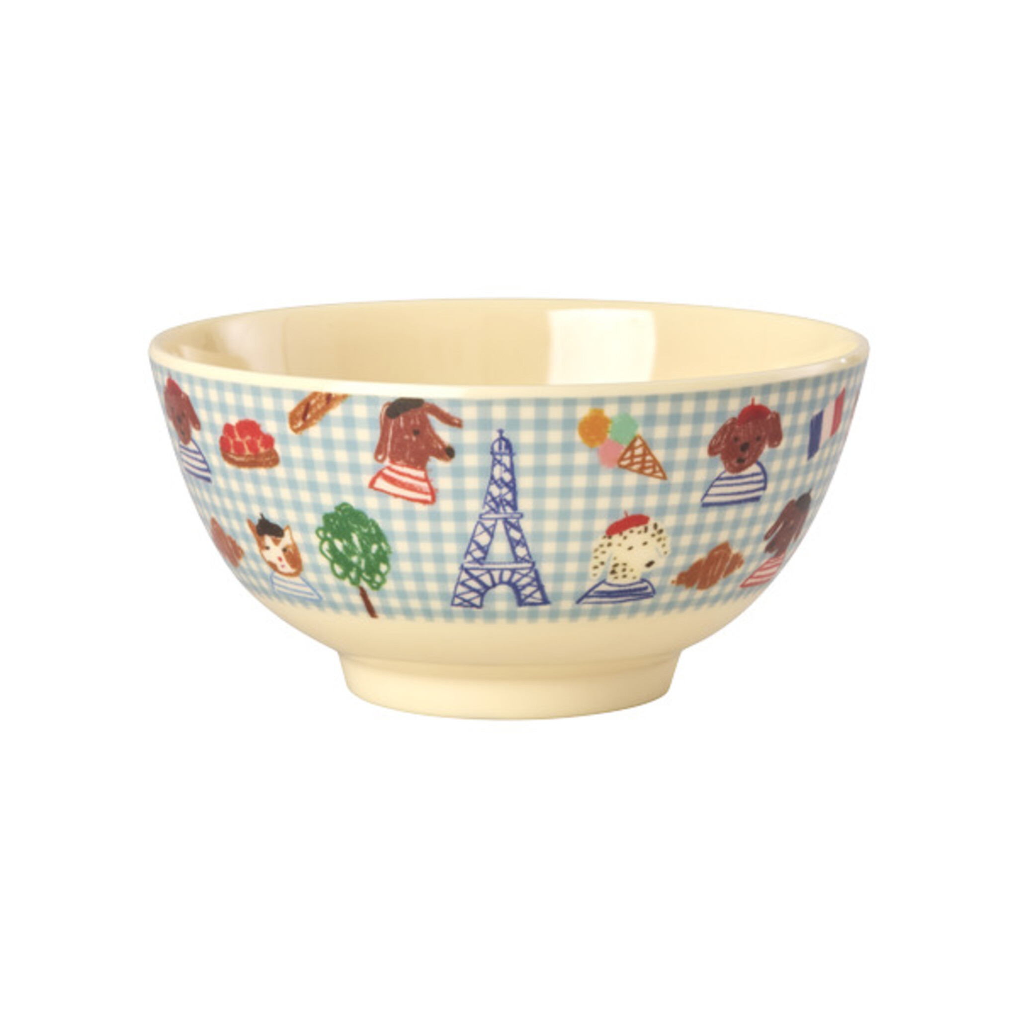 RICE Melamin Schale Kids in Paris Medium, blau 