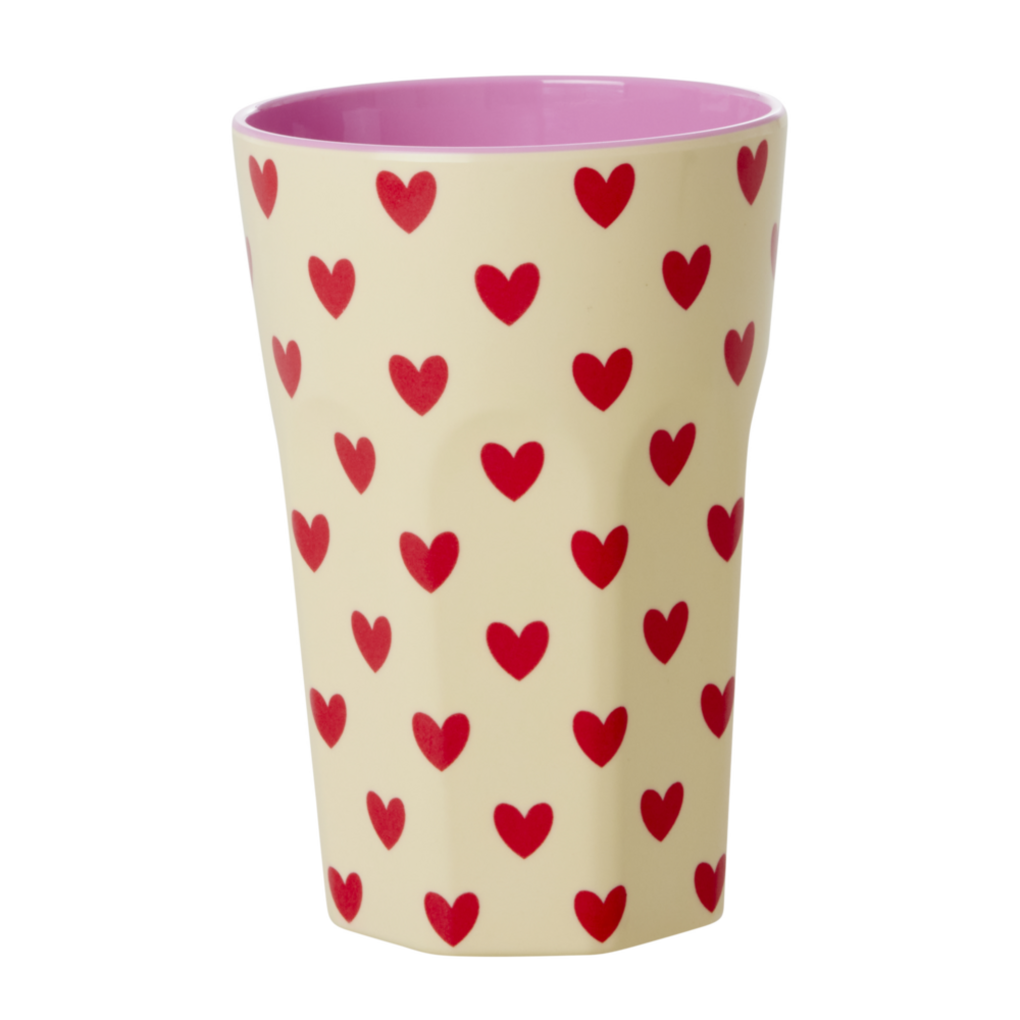 Melamin Becher Darling Hearts, creme 400 ml Ø 9 cm, Höhe 13 cm