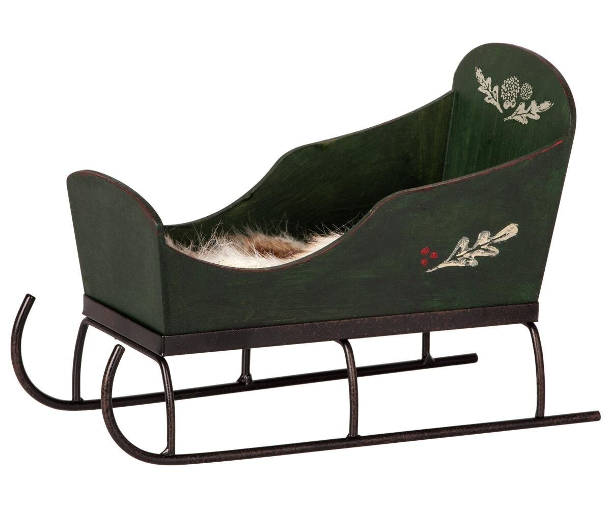 Miniatur Schlitten, grün 