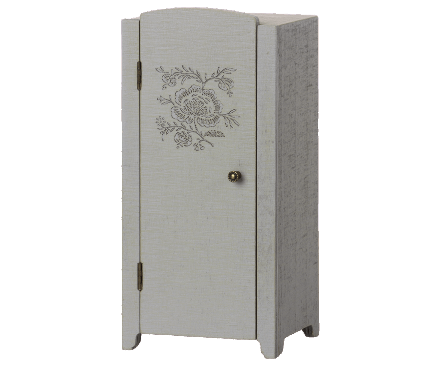 Miniatur Schrank mit Blumendruck, grau 