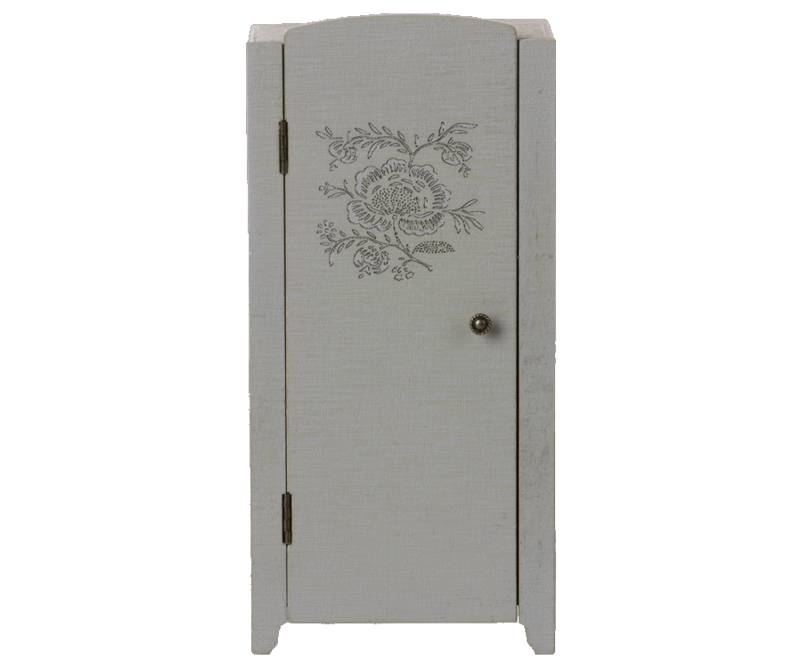 Miniatur Schrank mit Blumendruck, grau 