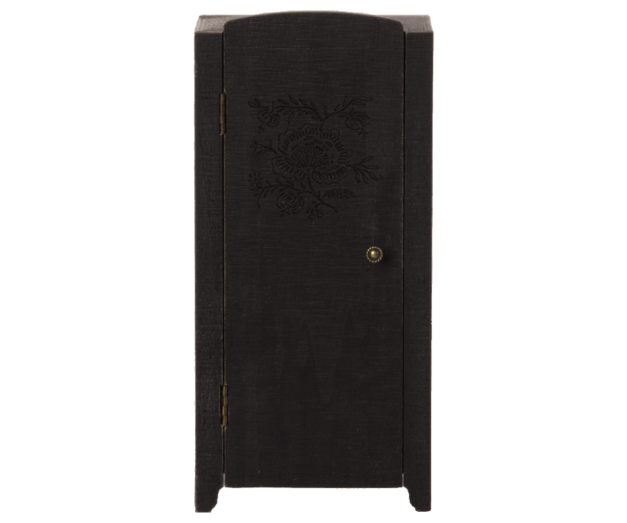 Miniatur Schrank mit Blumendruck, anthrazit 