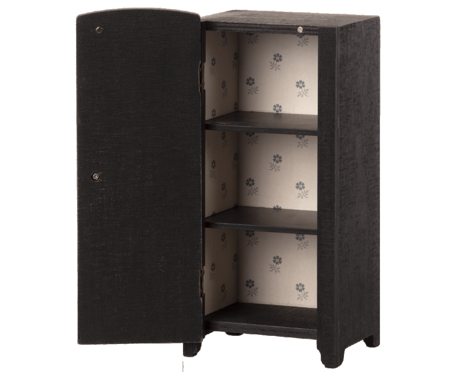 Miniatur Schrank mit Blumendruck, anthrazit 
