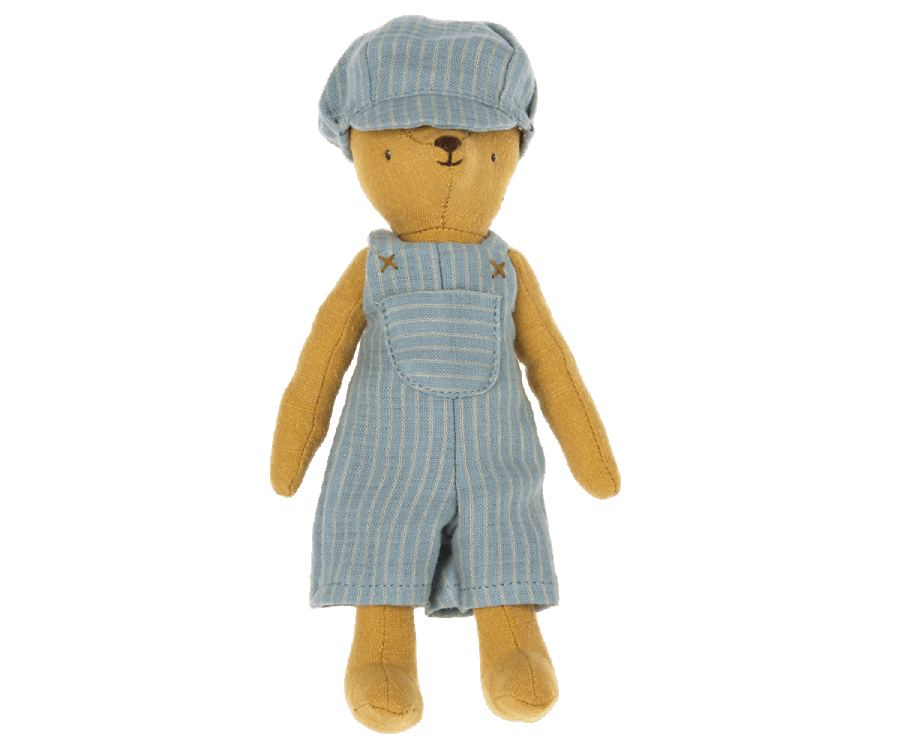 Overall und Mütze für Teddy Junior, blau 