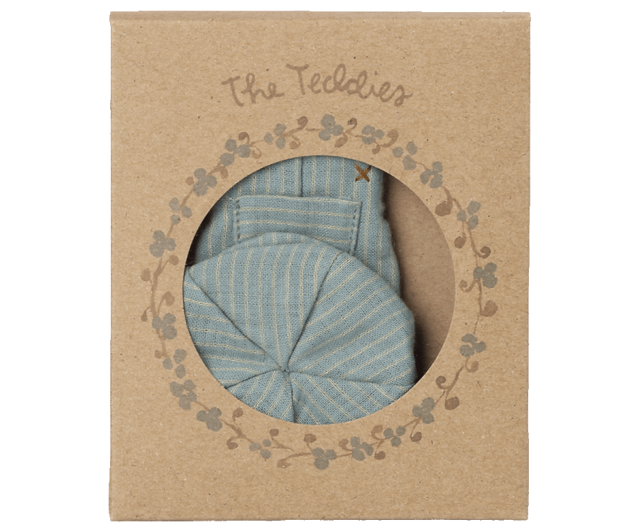 Overall und Mütze für Teddy Junior, blau 