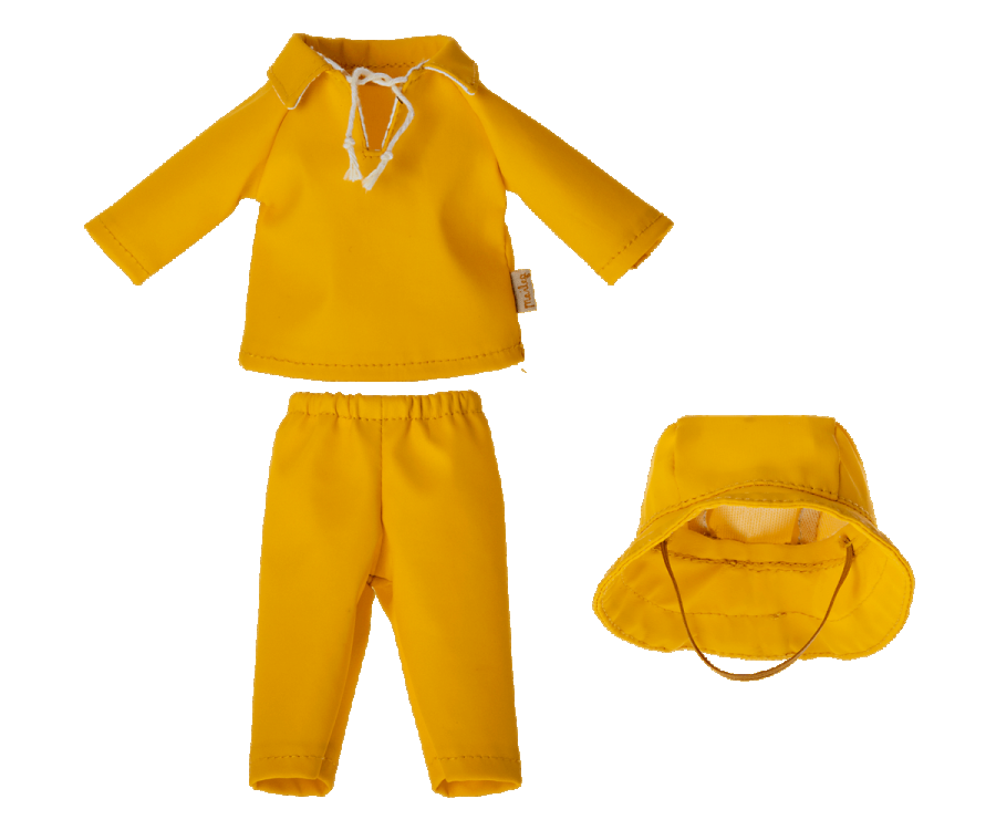 Regenbekleidung mit Hut Teddy Papa , gelb