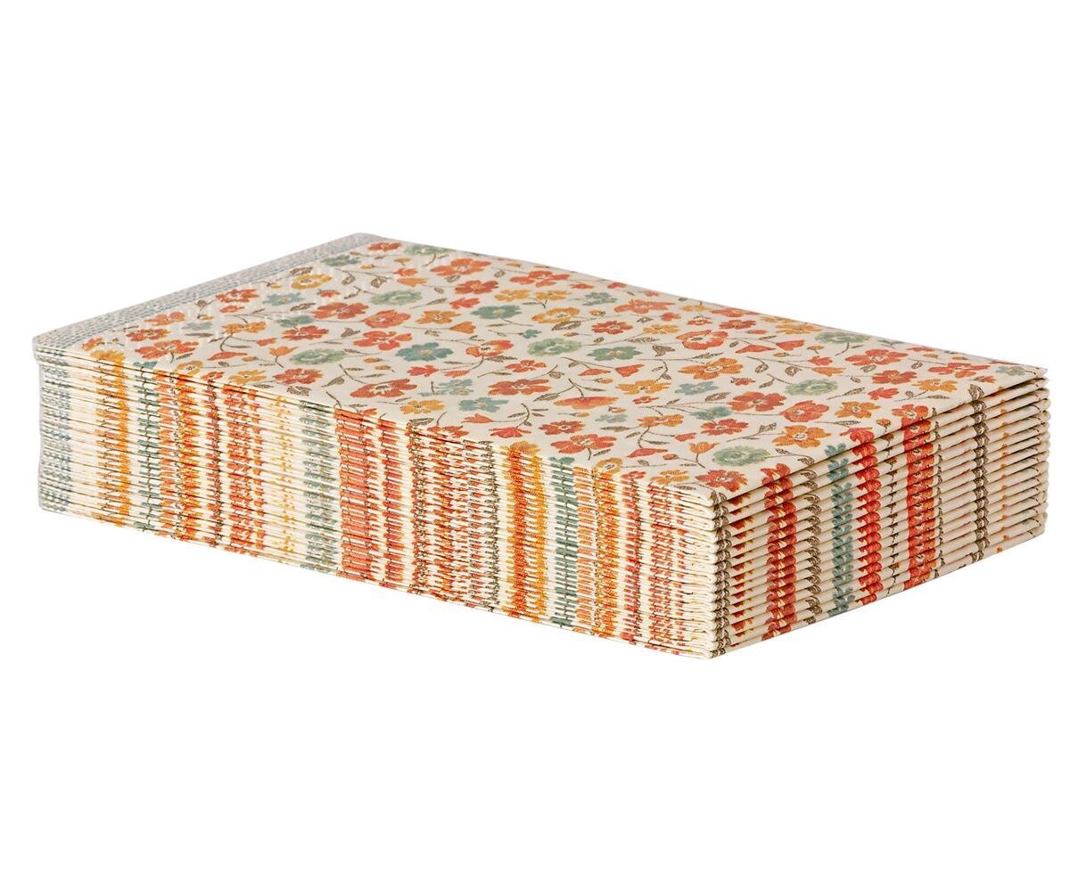 Servietten mit Blumenmuster, orange, türkis 