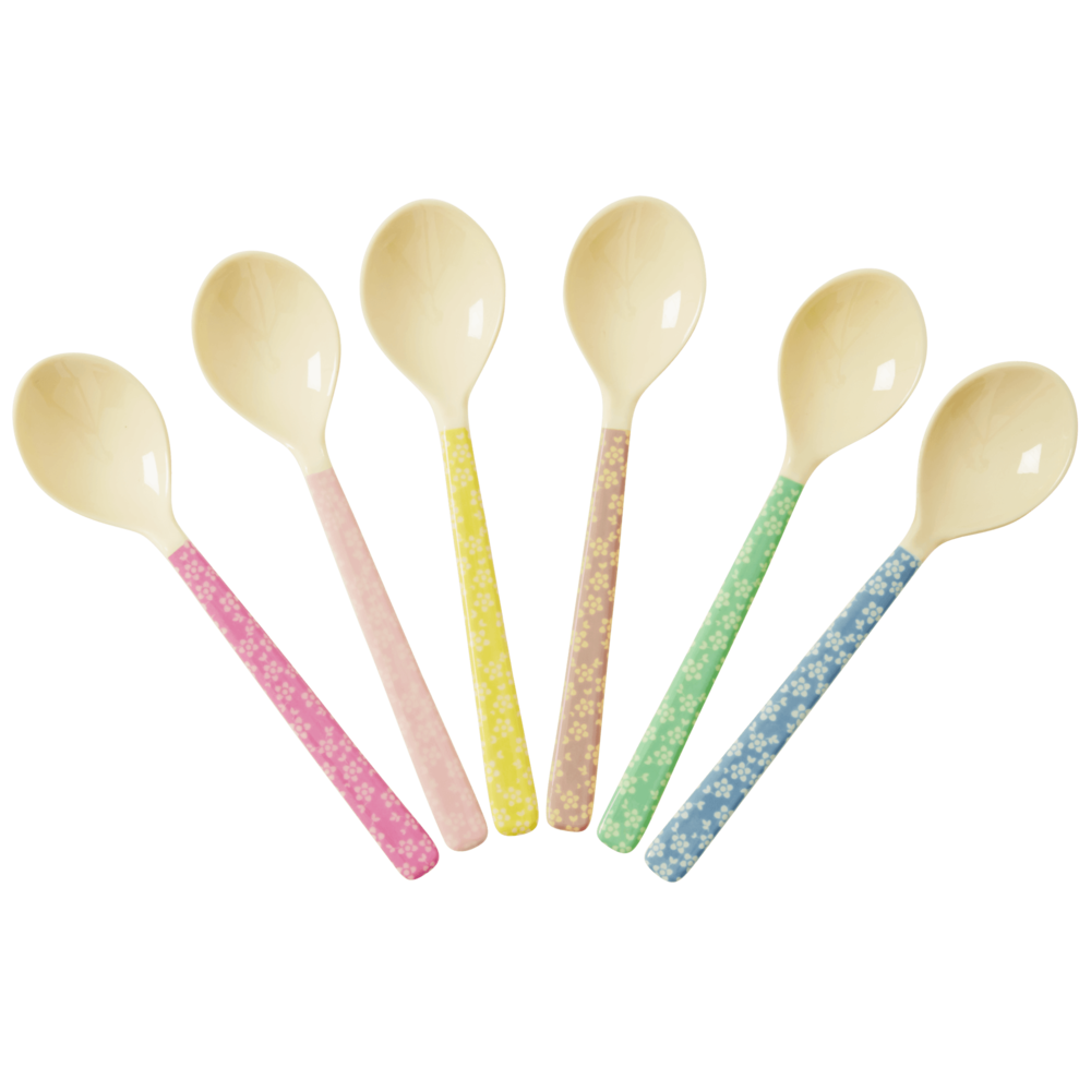 Melamin Teelöffel 6er Flower Print, diverse 