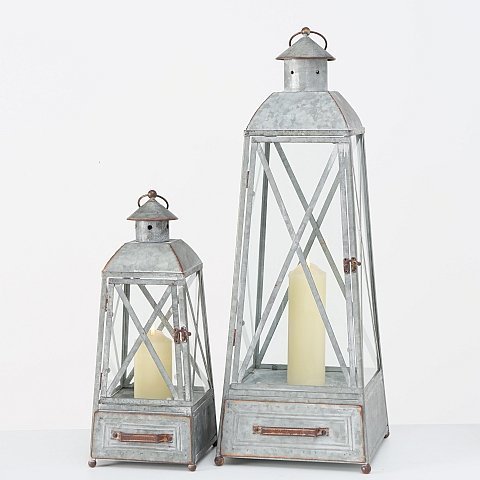 Metall Laternen Alix 2er Set, grau 